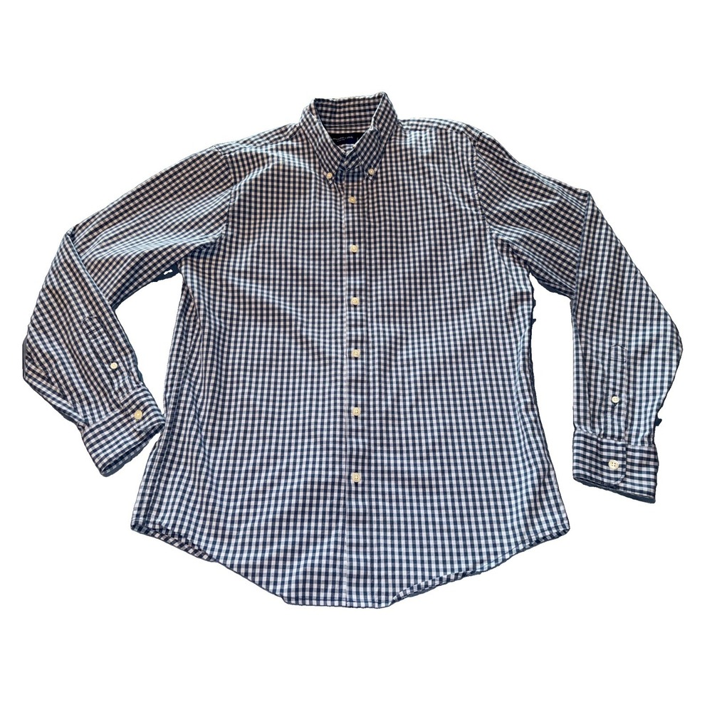Abercrombie & Fitch Stretch Checkered Button Down Long Sleeve Size M Blue